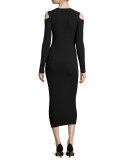 Jemlora Cold-Shoulder Midi Dress