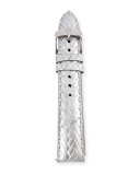 18mm Braided Metallic Leather Strap, Silver