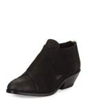 Cluster Leather Crisscross Bootie, Wheat