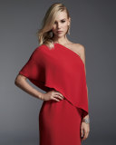 One-Shoulder Crepe Gown