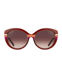 Butterfly Sunglasses with Golden Detail, Wine