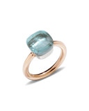 Nudo Rose Gold & Blue Topaz Ring, Size 53