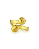 22K Gold Carved Bypass Ring