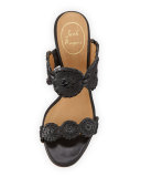 Luccia Leather Wedge Sandal, Black