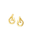 18k Polished Bent Nail Earrings