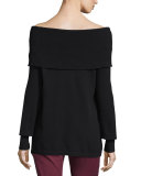 Bade Convertible Cowl-Neck Sweater, Caviar