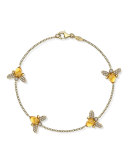 Eve 18k Gold Citrine & Diamond Bee Bracelet