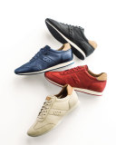 Trafton Grand.OS Vintage Leather Trainer, Marine Blue