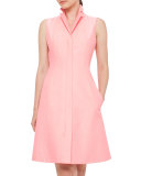 Sleeveless A-Line Zip Shirtdress