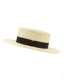 The Gloria Straw Boater Hat, Natural