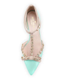 becca jeweled t-strap ballerina flat, mint/pale pink