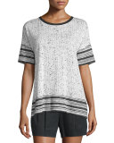 Scarf-Print Short-Sleeve Tee
