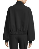Scotia Zip-Front Bomber Jacket, Black