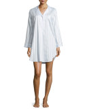 Tina Shadow-Stripe Long-Sleeve Sleep Shirt