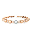 18k Rose Gold Tahitian Pearl & Diamond Bangle