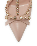 lydia studded leather pump, petal pink