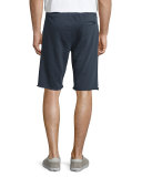Knit Drawstring Raw-Edge Shorts, Navy