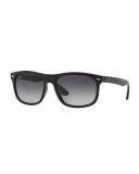 Men's Flat-Top Plastic Sunglasses, Black