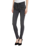 Edgemont Ultra-Skinny High-Rise Jeans, Smoke Gray