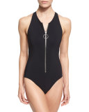 Ring Zip Racerback One-Piece Swimsuit