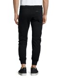 Ashdown Tapered Moto Sweatpants, Black