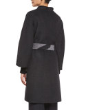 Reversible Zebra-Jacquard Coat, Flannel