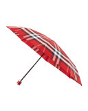 Trafalgar Packable Check Umbrella, Parade Red Check