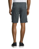 Flap-Pocket Cotton Shorts, Seal Gray