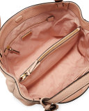 Thea Center-Zip Tote Bag w/ Tassels, Sweet Melon