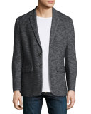 Space-Dye Knit Blazer, Charcoal