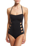 Cutout-Side Bandeau One-Piece Swimsuit