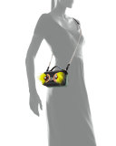 Baguette Micro Double-Sided Monster Crossbody Bag, Black/Yellow