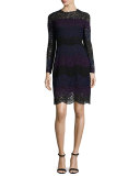 Ophelia Striped Lace A-Line Dress, Jasmine Multi