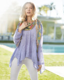 Long-Sleeve Handkerchief Tunic, Periwinkle, Plus Size