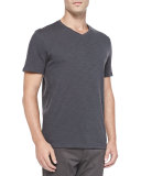 Slub Jersey V-Neck Tee, Gray