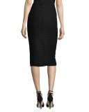 Tweed Pencil Skirt, Black