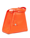 Alex Small Leather Tote Bag, Orange