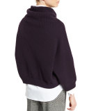 Ribbed Turtleneck Cropped Sweater, Viola