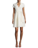 Kayley Two Eyelet Wrap Shirtdress, Ivory