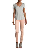 Verdugo Ankle Skinny Jeans, Faded Petal Pink