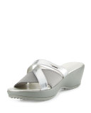 Margate II Crisscross Wedge Sandal, Argento