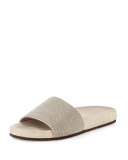Monili One-Band Flat Sandal Slide, Desert
