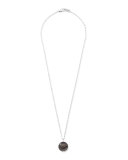 925 Rock Candy Large Round Black Shell Pendant Necklace