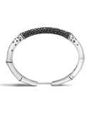 Bamboo Black Sapphire Lava Cuff Bracelet