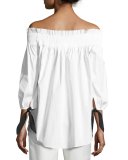 Lou Off-the-Shoulder Top, White/Black