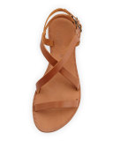 Socoa Strappy Leather Sandal, Cognac