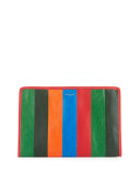 Bazar Striped Leather Pouch Bag, Multi