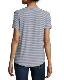 Viscose Striped Short-Sleeve Top 