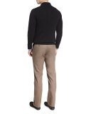 Merino Quarter-Zip Sweater, Black