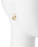 Small Vanity Expose 14K Gold & Diamond Huggie Hoop Earrings